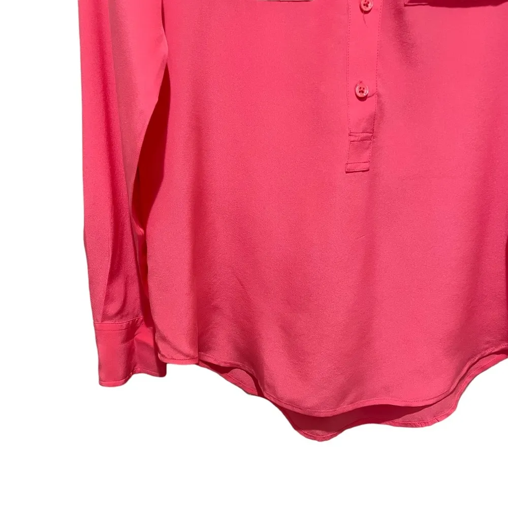 Equipment Silk Half Button Up Utility Blouse Salmon Pink Size XS - Image 2