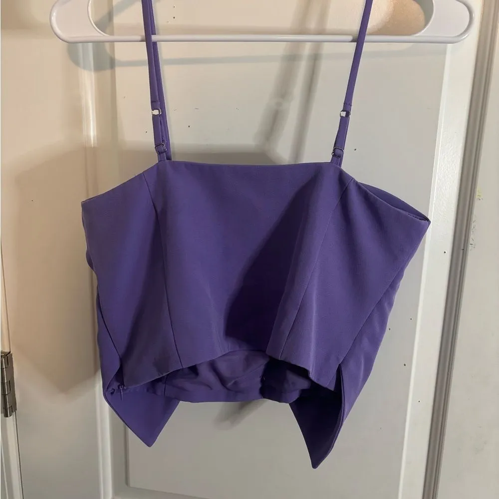 Bagatelle Purple Tie Front Camisole Top - Image 3