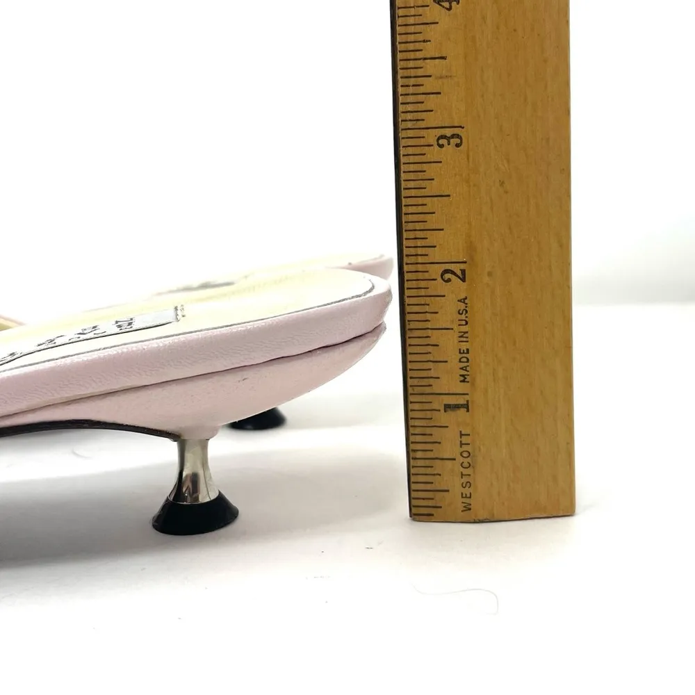 BARNEYS NEW YORK pink kitten heel mules, made in Italy, size 39, - Image 9