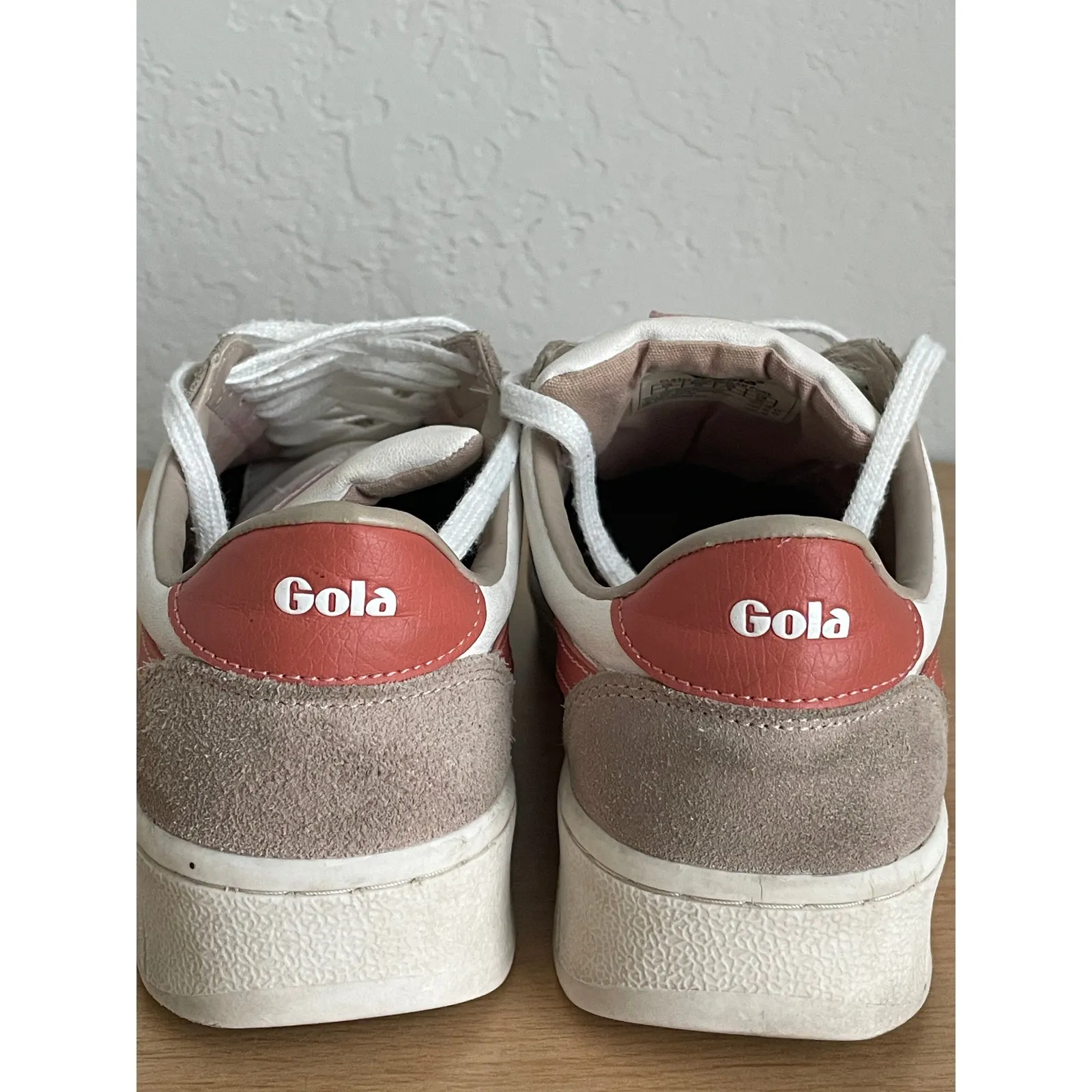 Gola Classics Women's Grandslam Pure Sneakers White/Blossom/Hot Coral Size 9 White - Image 3