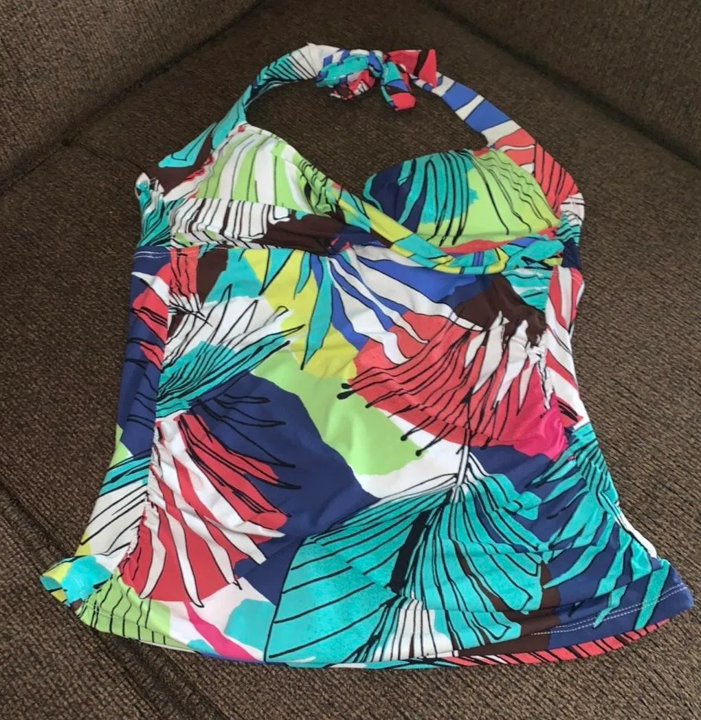 Anne cole Multi Tropical Halter Tankini - Image 2