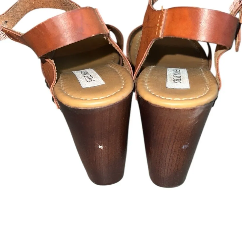 Steve Madden Tan Platform Sandals Size 7 - Image 7