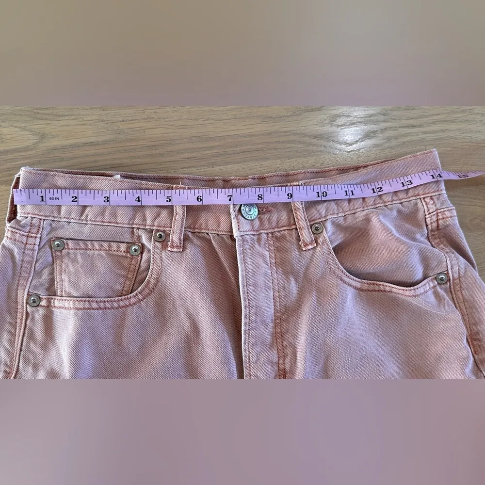 American Eagle wide leg cropped jeans frayed hem size 4 - Image 7