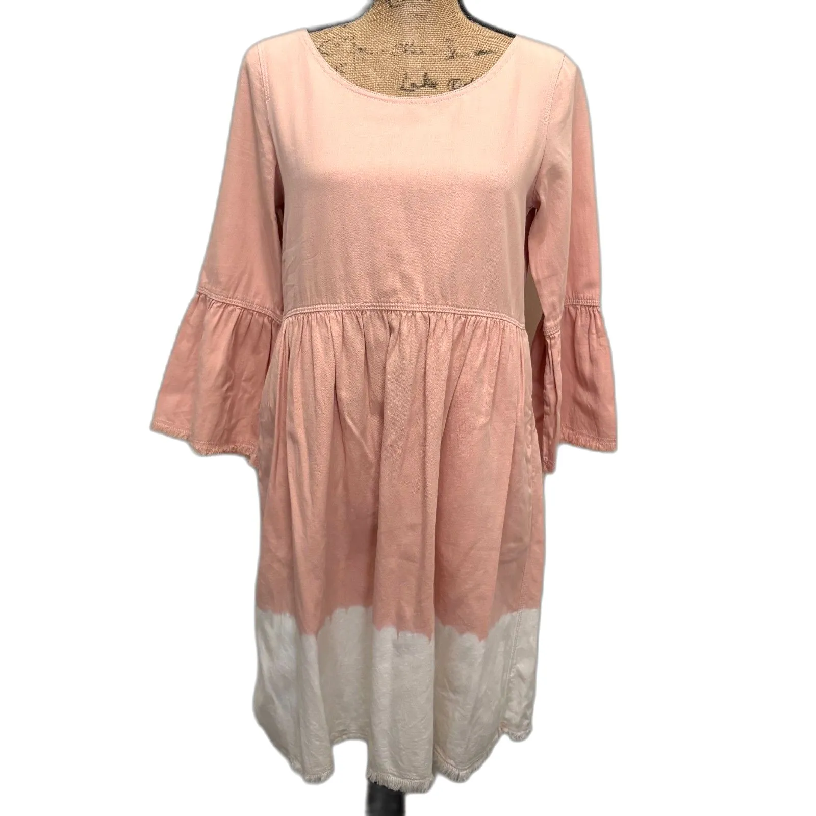 Anthropologie Holding Horses Lilibet Dip Dye Dress Peach Pink Western US Size‎ 2 - Image 2