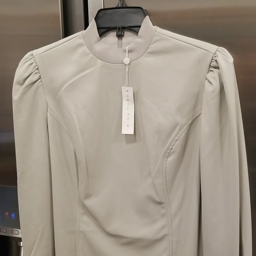 💕TRINA TURK💕 Wrigley Dress ~ Vegan Leather Oyster White 8 NWT - Image 7