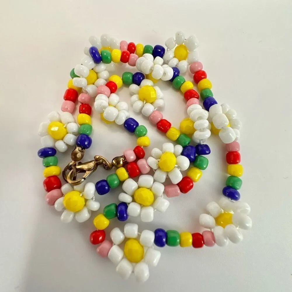 Colorful flower beaded necklace - Image 4