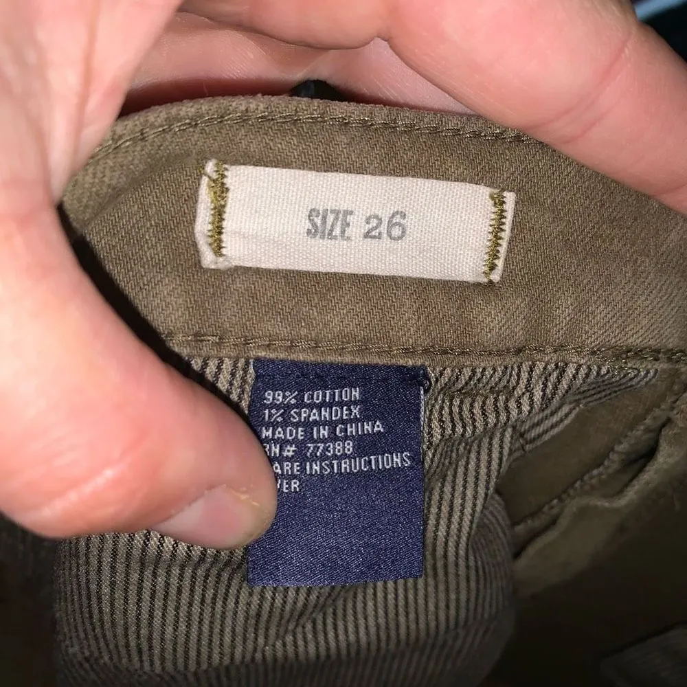 Madewell mid rise garment dyed olive green 26 ankle skinny jeans - Image 4