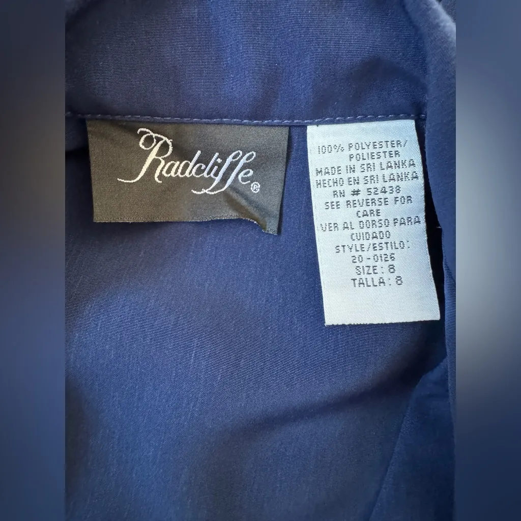 Vintage ‘90s Radcliffe Navy Blue Button Front Short Sleeve Romper Size 8 - Image 8