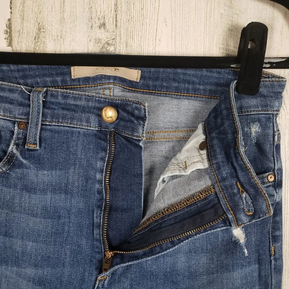 Joe's Distressed Denim Cut-Off High Rise Skinny Ankle Jeans Women's Size 28 - Image 6