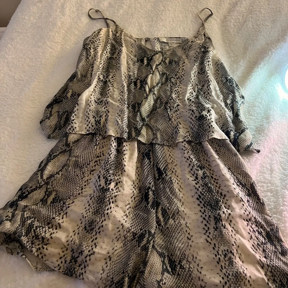 Lavender Brown Snakeskin Print Romper - Image 2