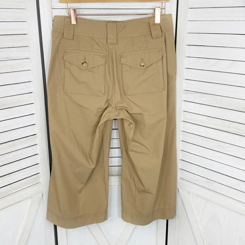 Lauren‎ Ralph Lauren Petite Wide Leg Capri Pants Tan 6P Culottes - Image 2