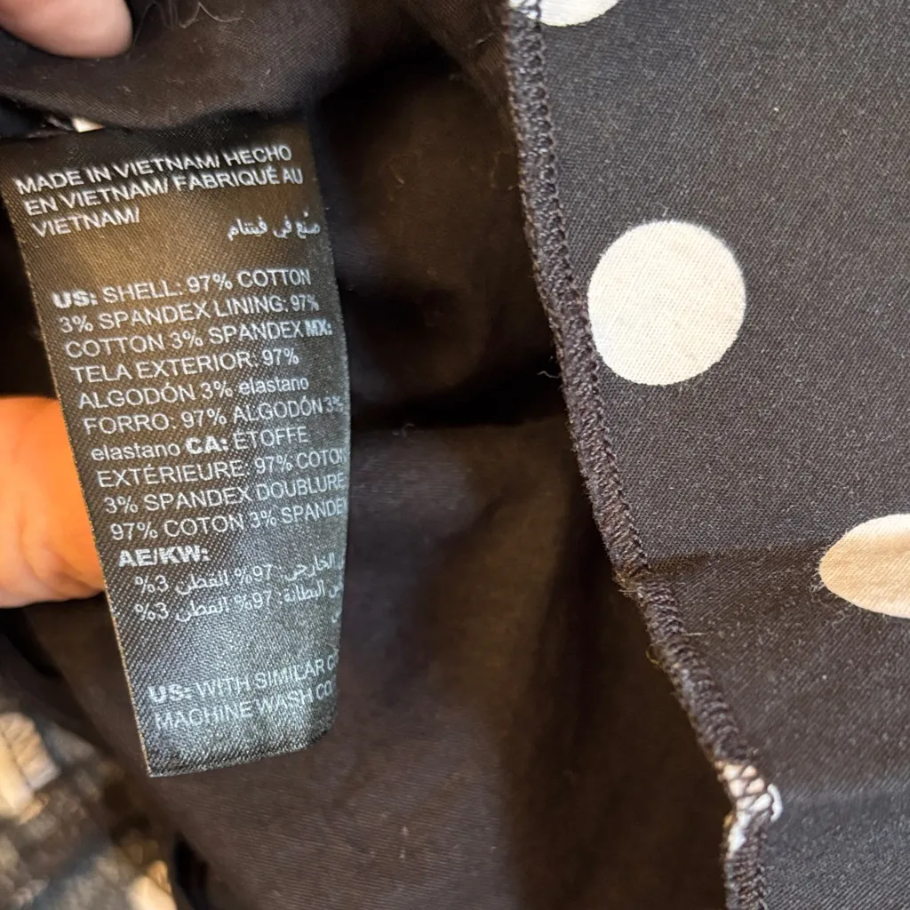 White House Black Market Size 10 Polka Dot Ruffle Pencil Skirt Black White - Image 15