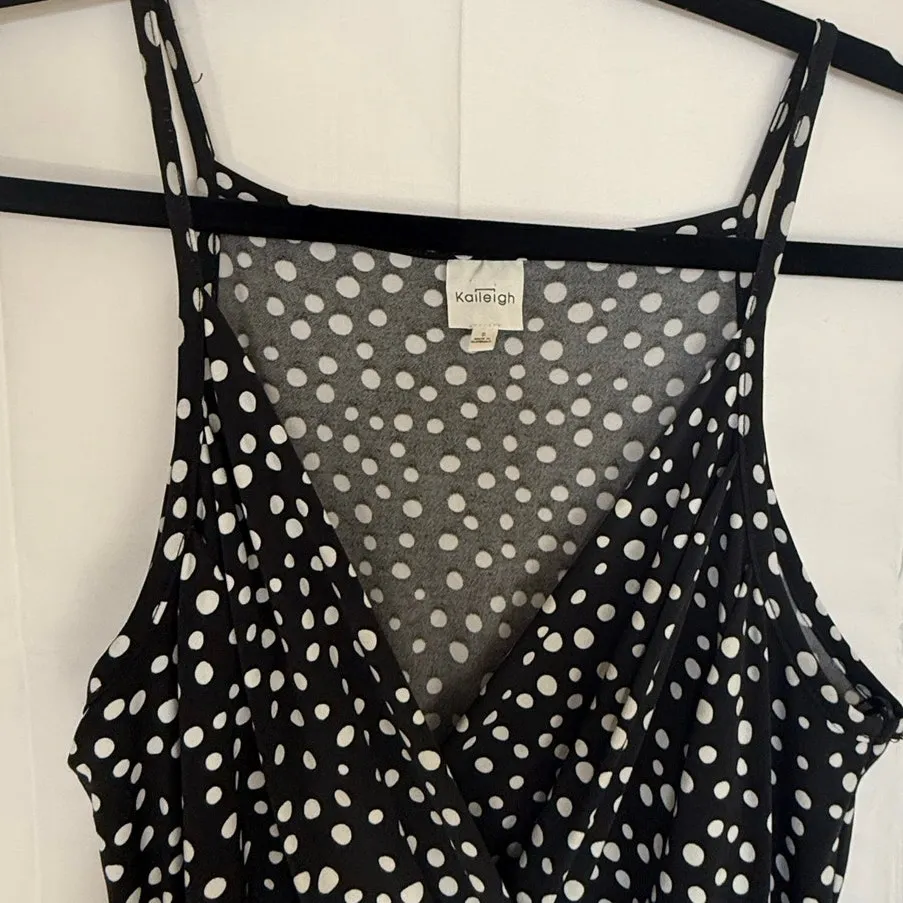 Polka dot sweetheart neck stretch jumpsuit size S - Image 4