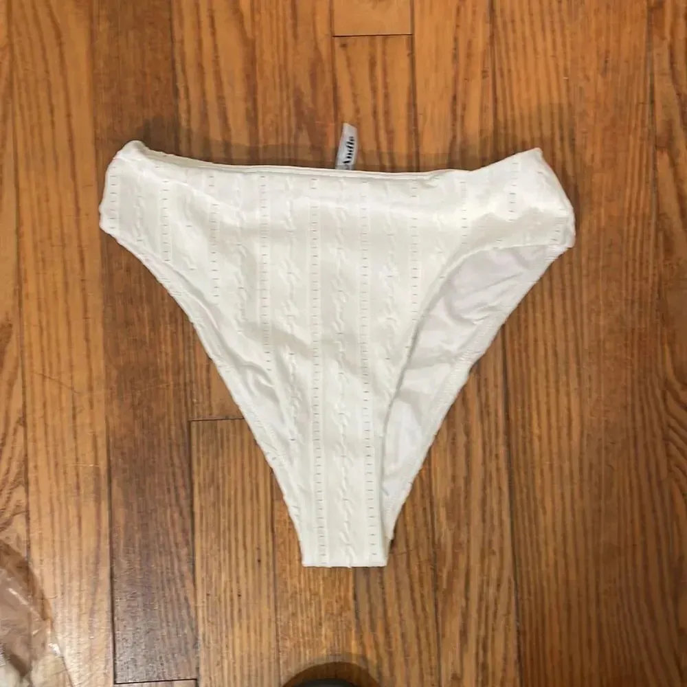 Andie Bikini Set Delray Top 90s High Waisted Bottom Bikini blue cream sz XS NWT - Image 6