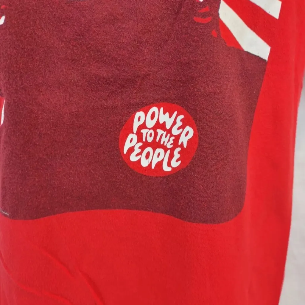 John Lennon Inc. Power To The People Men's Graphic T Shirt. Red Cotton - Image 2