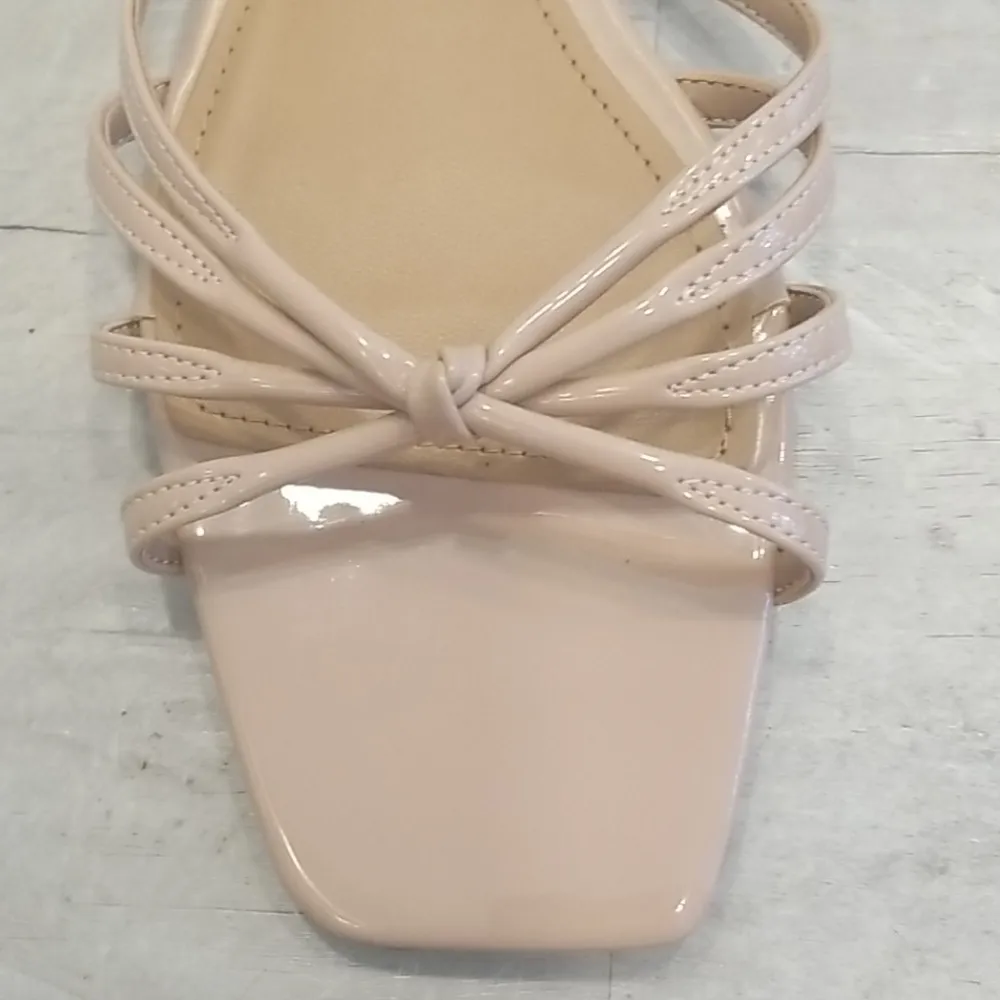 💕WHO WHAT WEAR💕 Ericka Square Toe Sandal Nude - Image 8
