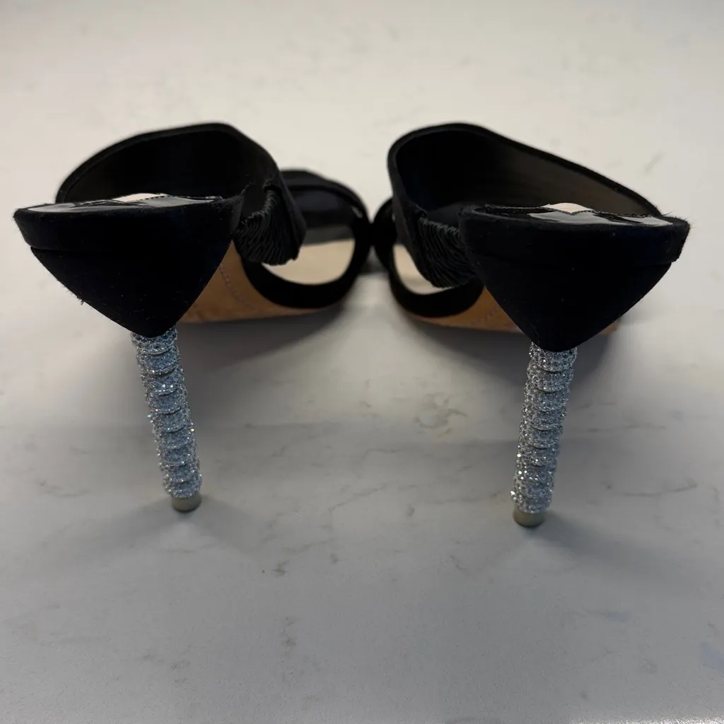 Sophia Webster Black Rosalind Satin Thick Strap Heel - Image 5