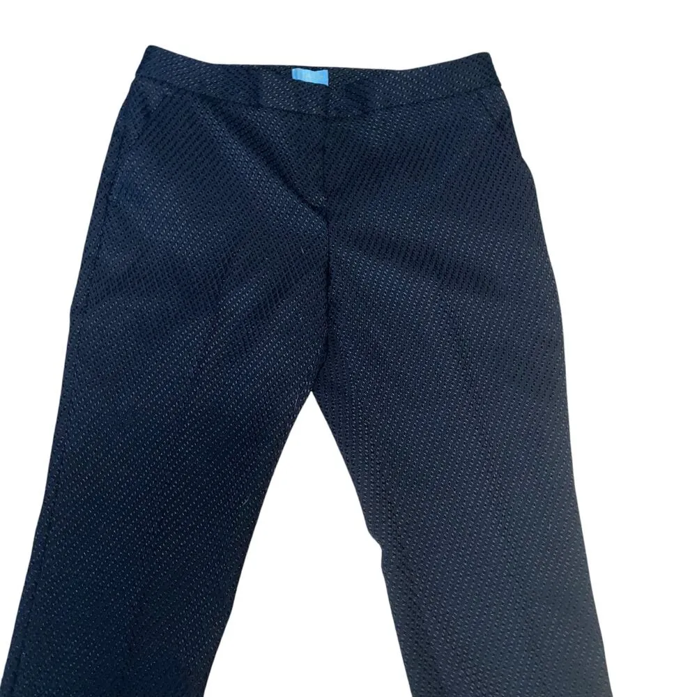 CeCe Black Mid Rise Textured Jacquard Slim Fit Trouser Pants Women’s Size 10 - Image 2