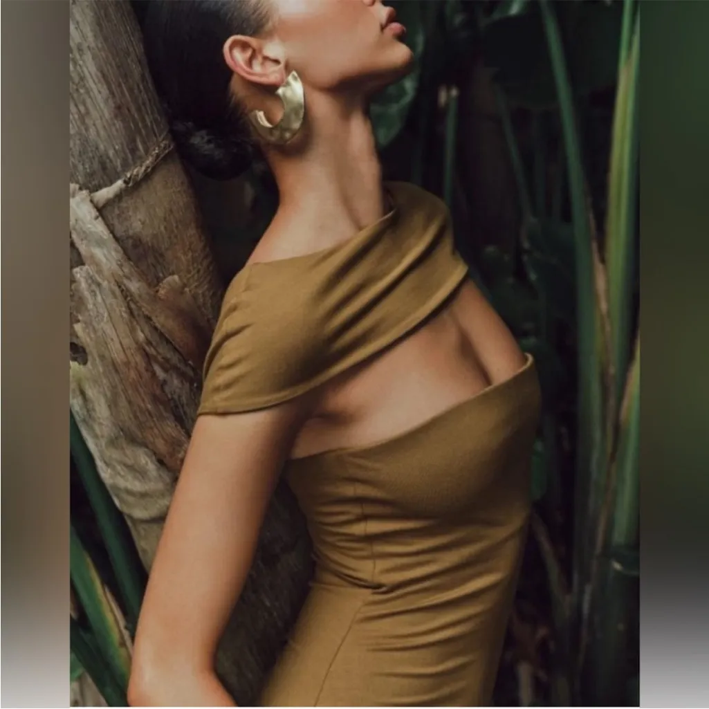 Reformation Carmina Knit Dress Bronze Medium NWT - Image 3