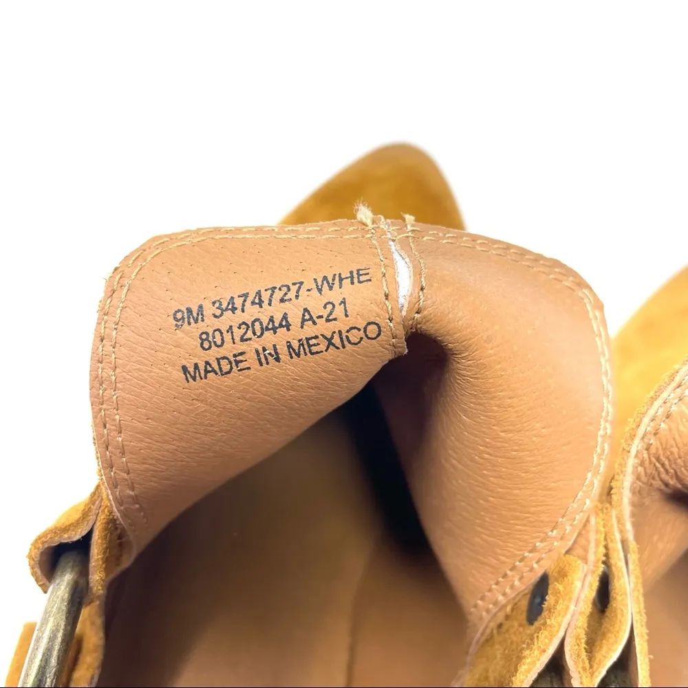 Ray Harness Back Zip suede western booties, size 9, NWOT - Image 11