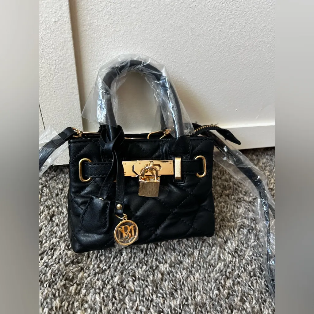 Studio Badgley Mischka NWT Mini Diamond Quilted Tote With Front Lock Purse Bag‎ - Image 2