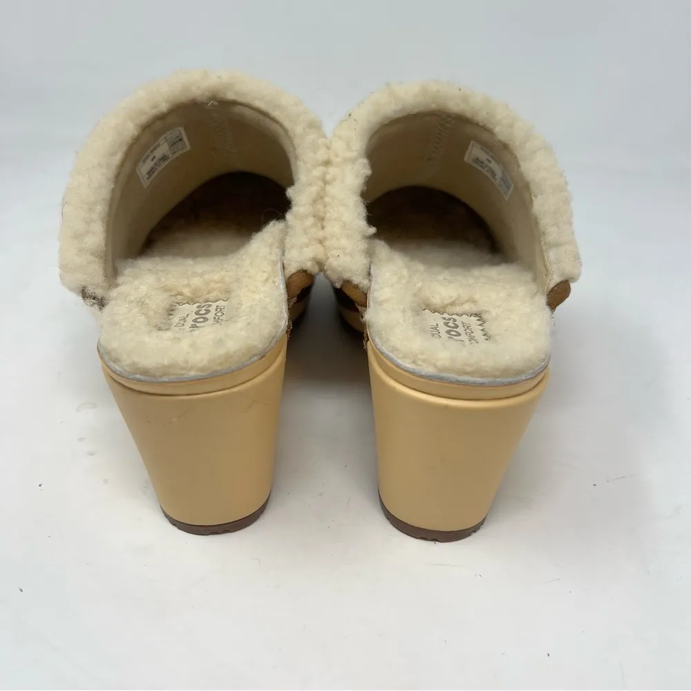 Crocs Sarah Luxe Leather Sherpa Faux Fur Clog Mule 203413 Women’s size 6 - Image 4