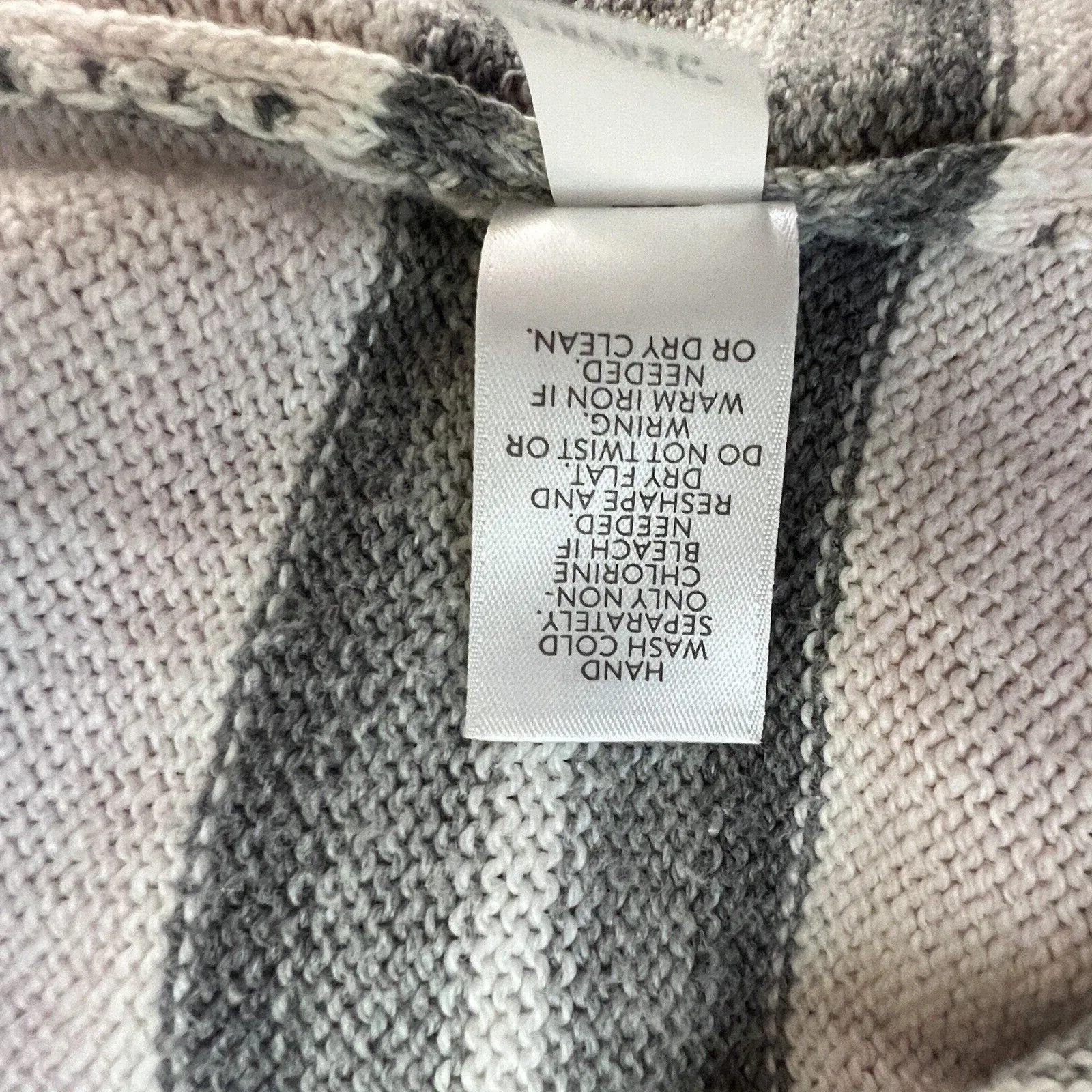 J Jill Sweater Women XS Pink Gray White Stripe Cowl Office Casual Versatile - Image 9