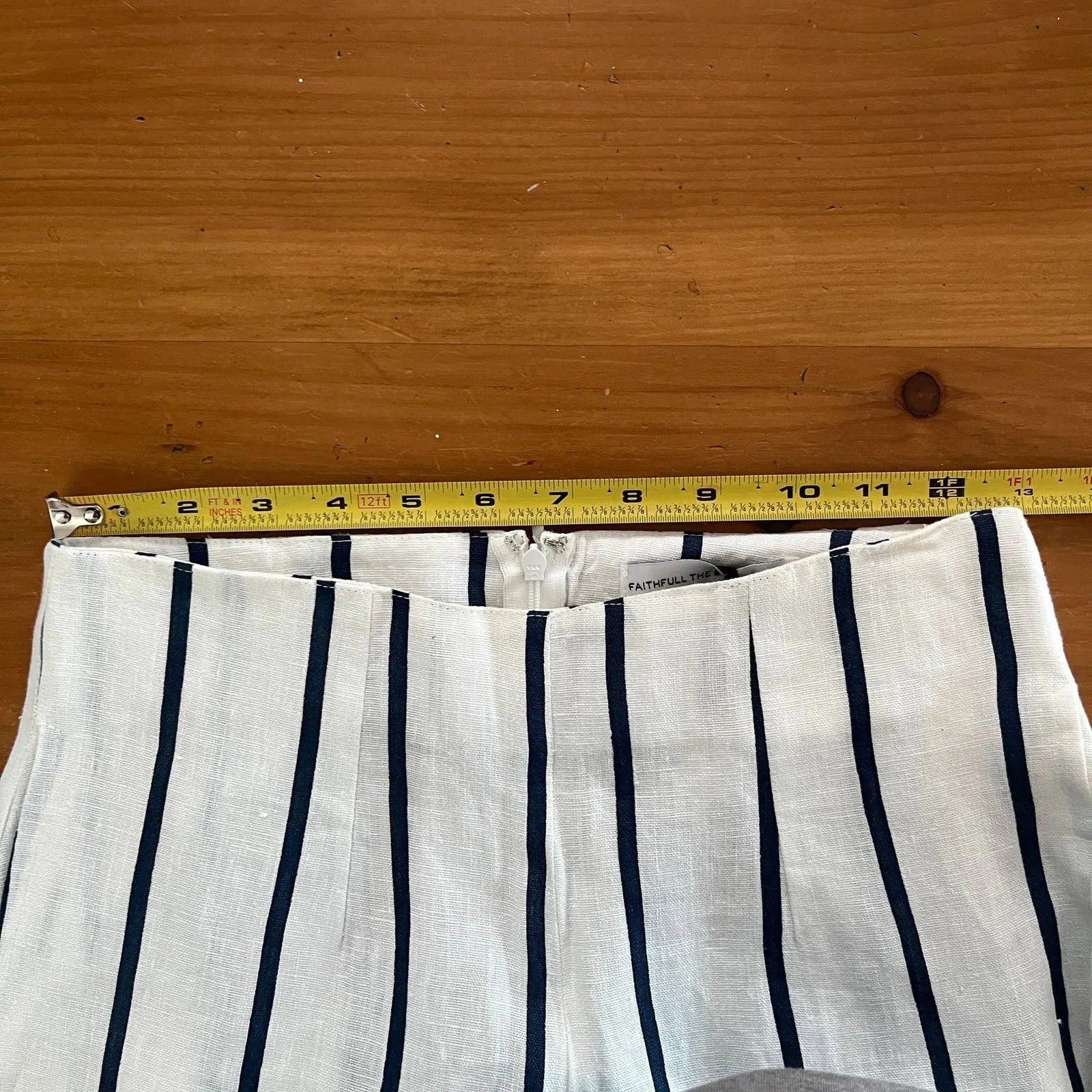 Faithfull The Brand Tomas Linen Pants Coastal Resort Chic Women White Blue 4 - Image 8