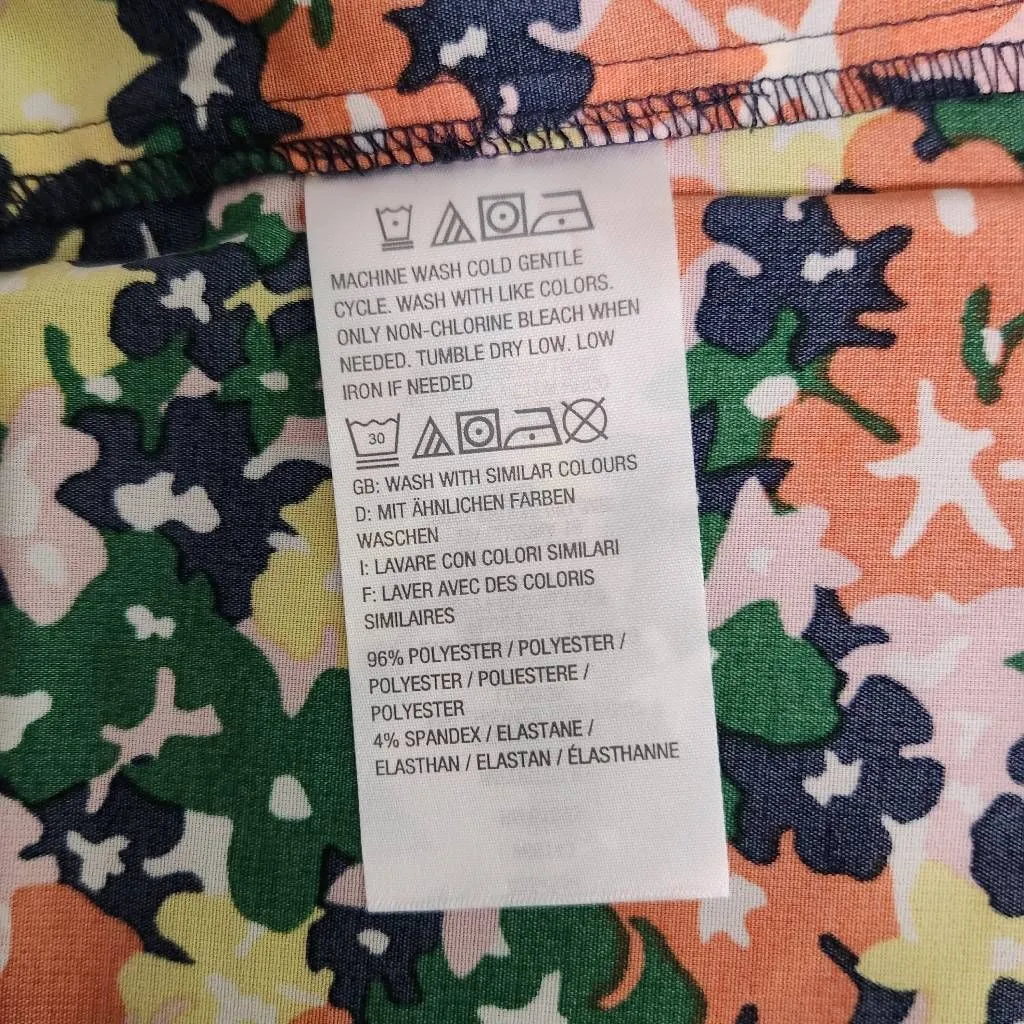 Du Jour Floral Blouse NWOT Size Medium Ruffle Floral Tank Green - Image 8