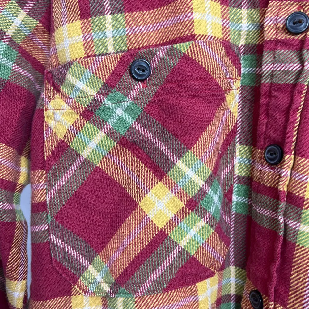 Ralph Lauren Rugby Plaid Flannel Button Down Shirt‎ Skinny Fit Size 6 Red - Image 7