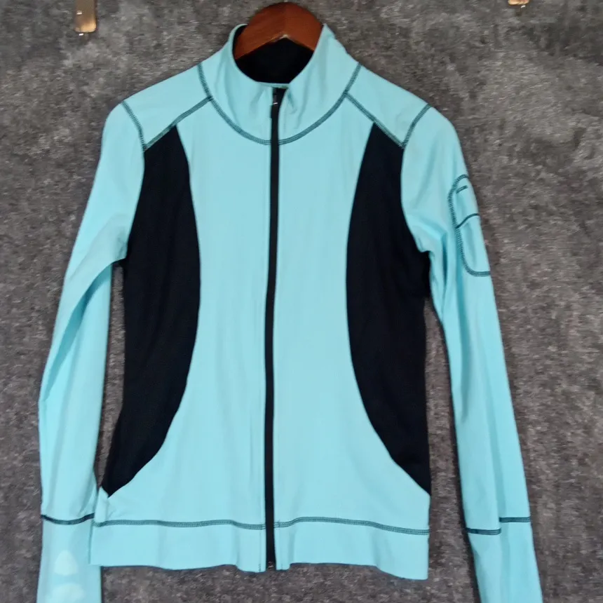 Life Is Good Women's Aqua Color Full Zip Running Gym Jacket Sz Small - Image 3
