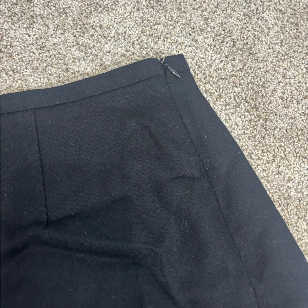 Metro Collection New York Women Wool Black Mini Skirt Size 12 Business Casual - Image 2