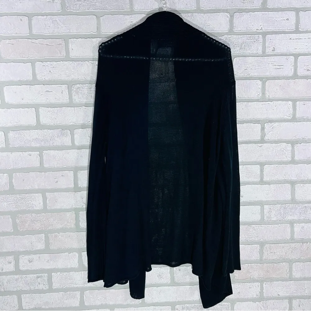 Wooden Ships Black Open Front Long Sleeve Cardigan Size M/L - Image 4