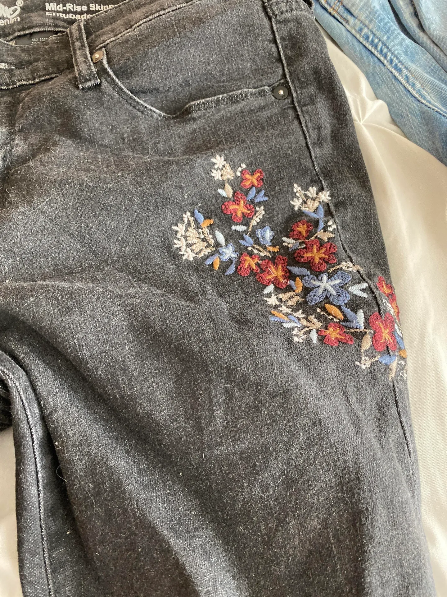 Black Floral black jeans - Image 2