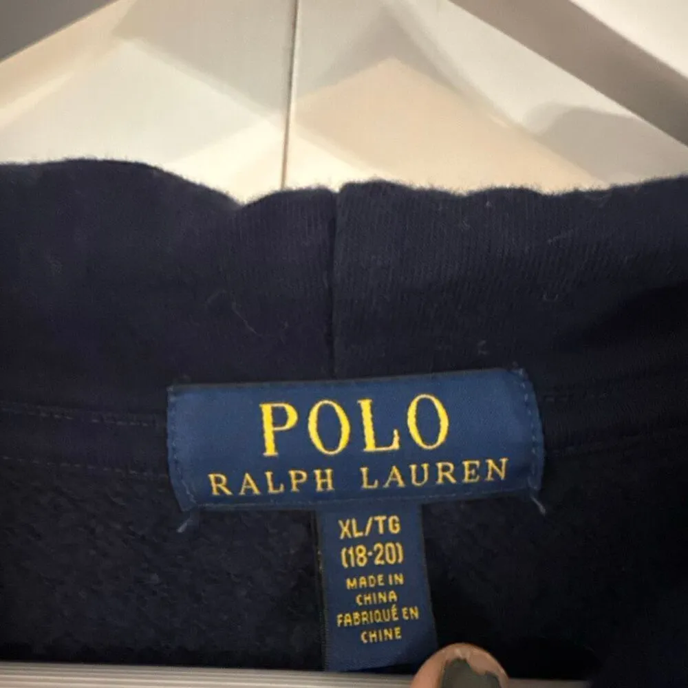Polo Ralph Lauren Vintage blue logo hoodie sweatshirt - Image 3