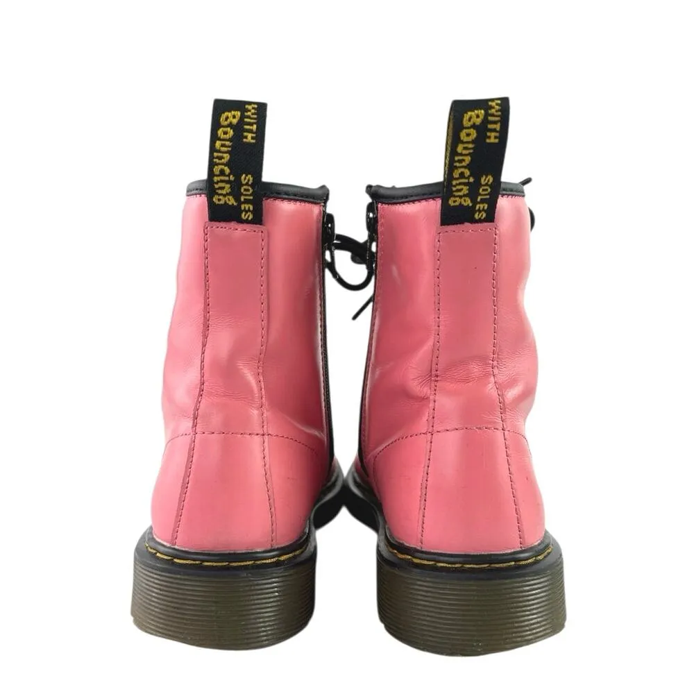 Dr. Martens 1460 Women's Pink Leather Round Toe Lace-Up Zipper Ankle Boots Sz 6 - Image 3