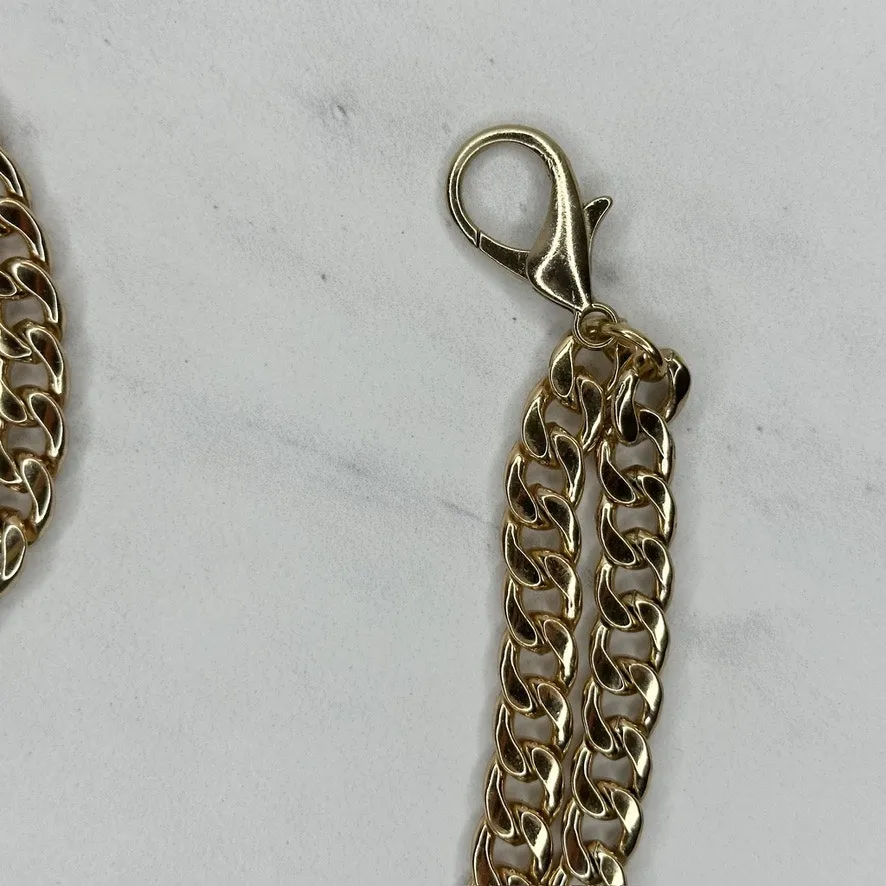 Draped Gold Tone Metal Chain Link Belt XS - Image 2