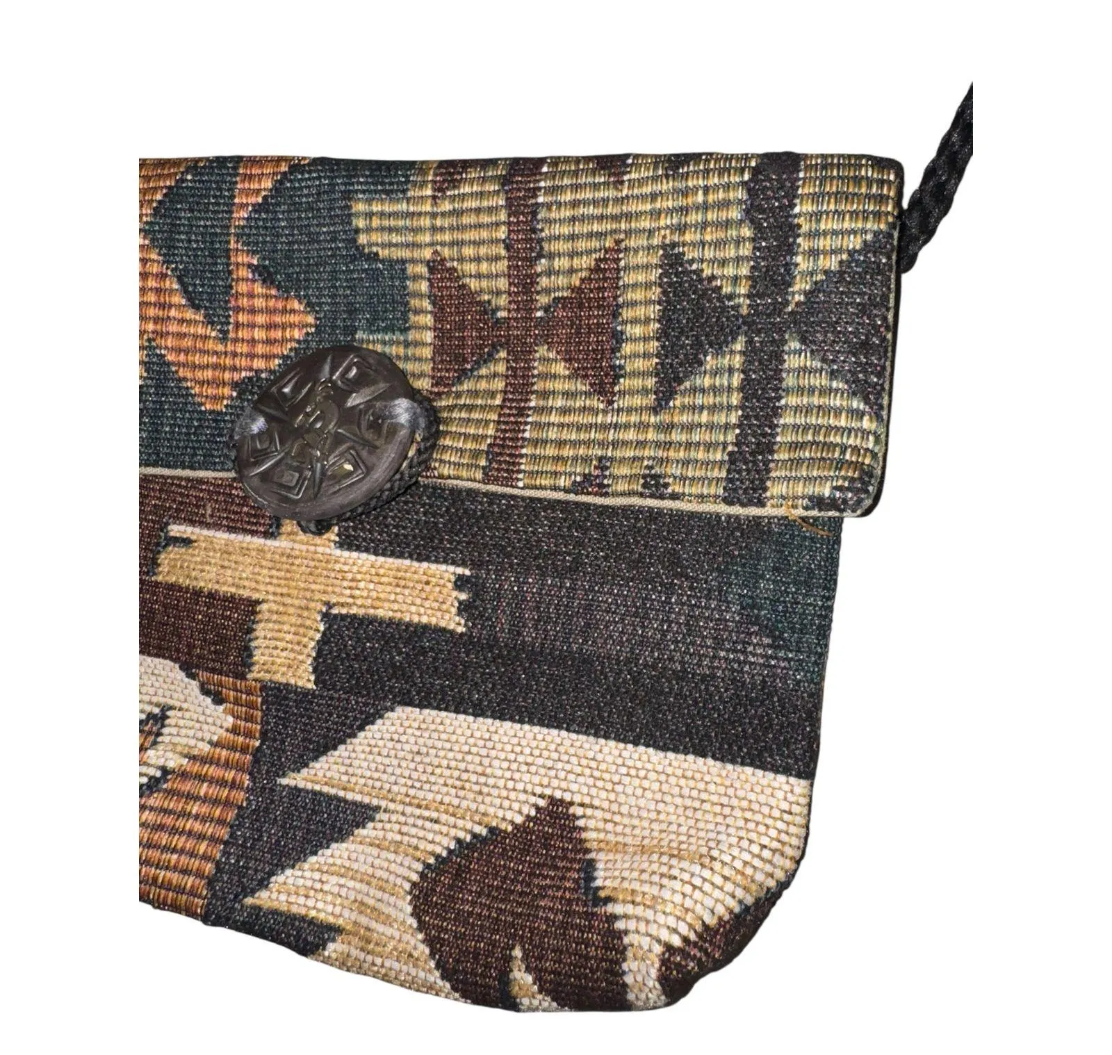 Kokopelli Tapestry Crossbody Purse Bag Southwestern Geometric Western Aztec Orange - Image 3