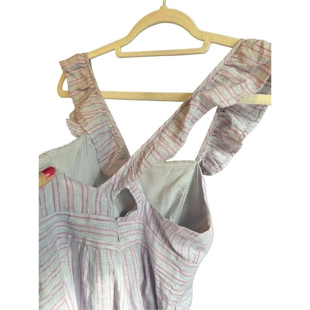 Anthropologie Elevenses Nantucket Linen Jumpsuit Lavender Lilac Sz 4 - Image 15