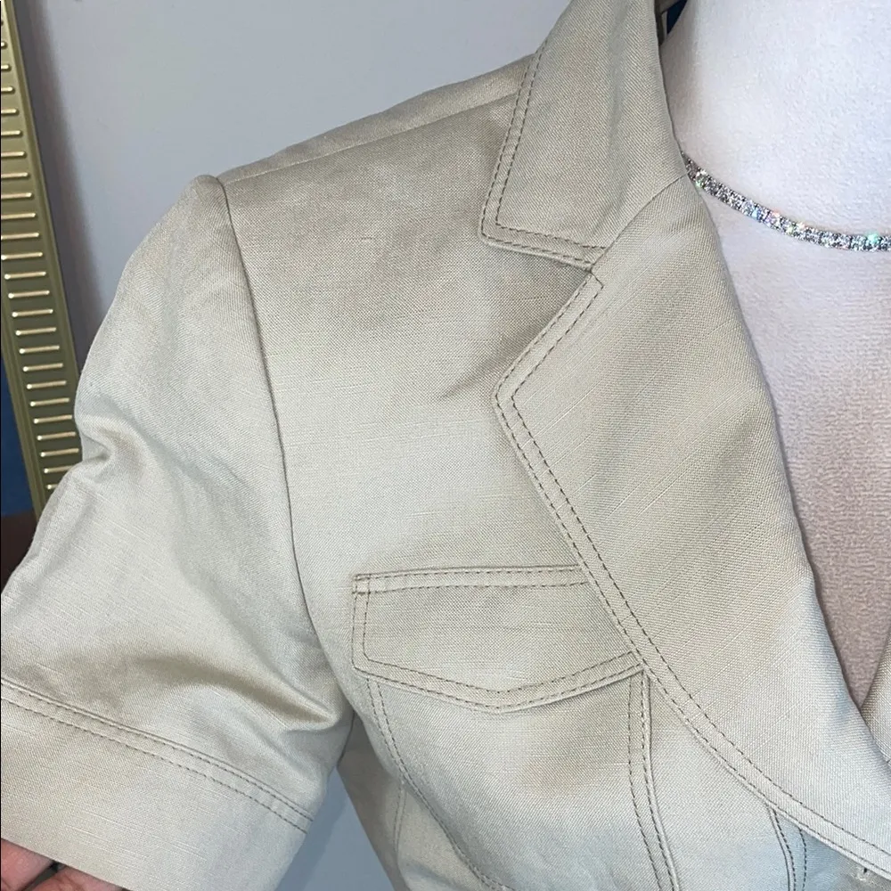 Alex Marie Cream Tailored Blazer with Belt - Image 6