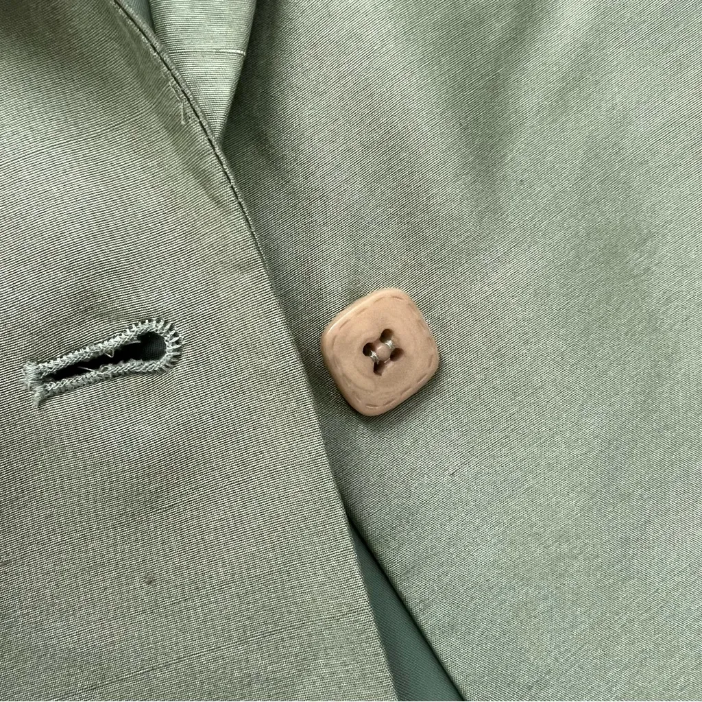 Green Silk Vintage Judith Hart Blazer Size 10 Gray - Image 3