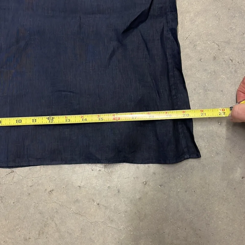 Prada Beautiful 100% linen wide leg pant NAVY Blue Size L - Image 8