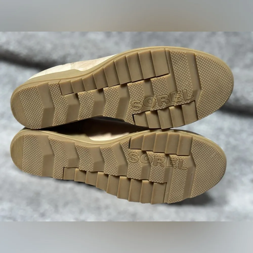 SOREL Evie II Chelsea Waterproof Suede Wedge Ankle Booties Beige Women’s Size 12 - Image 14