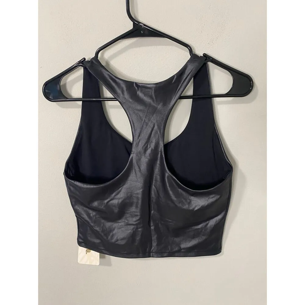 Fabletics New  Anywhere Shine Built-In Bra Tank, Black Size Medium - Image 4