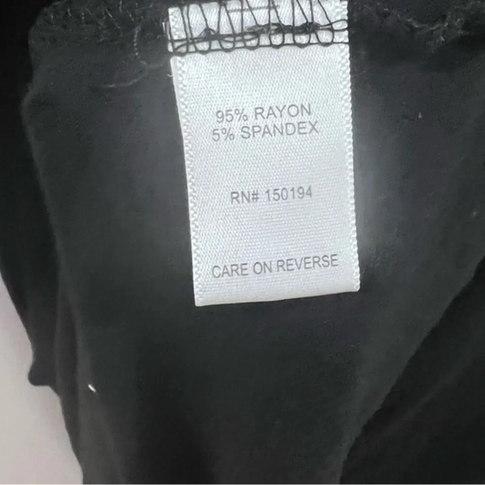 Black criss cross vneck jersey knit swing dress size medium - Image 6