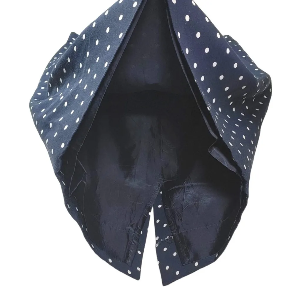 Vintage Yves Saint Laurent Polka Dot Pencil Skirt in Navy/White Blue Size 6 - Image 3