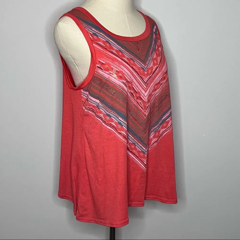 THE BUCKLE //  Pink-Red Coral Open Back Tank Top Small - Image 4