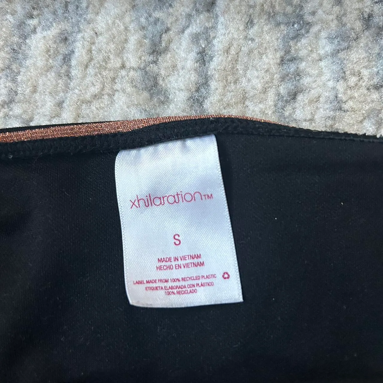 Black And Rose Gold Striped Bikini With Glitter - Image 3