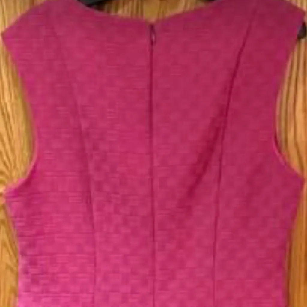 Worthington Fuchsia Pink‎ Textured Woven Pattern Sheath Career Business Dress 6 - Image 4