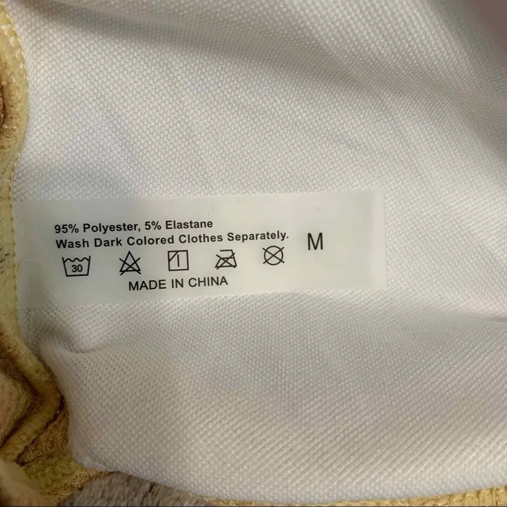 SHEIN Bandeau Bikini Top Women Size Medium Beige Strapless Padded Swimsuit Beach - Image 3